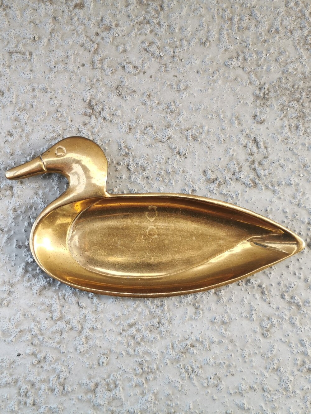 Vintage Mid-Century Brass Duck Trinket Dish Catchall Tray